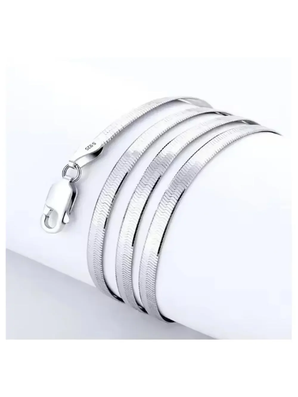 Herringbone chain - Necklace -  silver - 4mm / 24